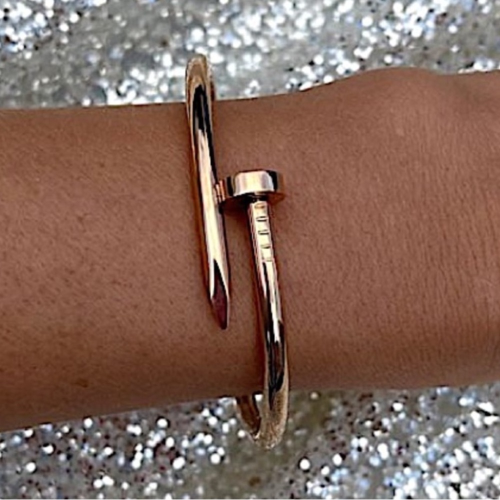 Rose Gold Nail Screw Bangle Bracelet